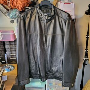 Vintage Leather Motorcycle Jacket- Material London